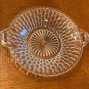 Vintage 1940 Indiana glass honeycomb dish euc